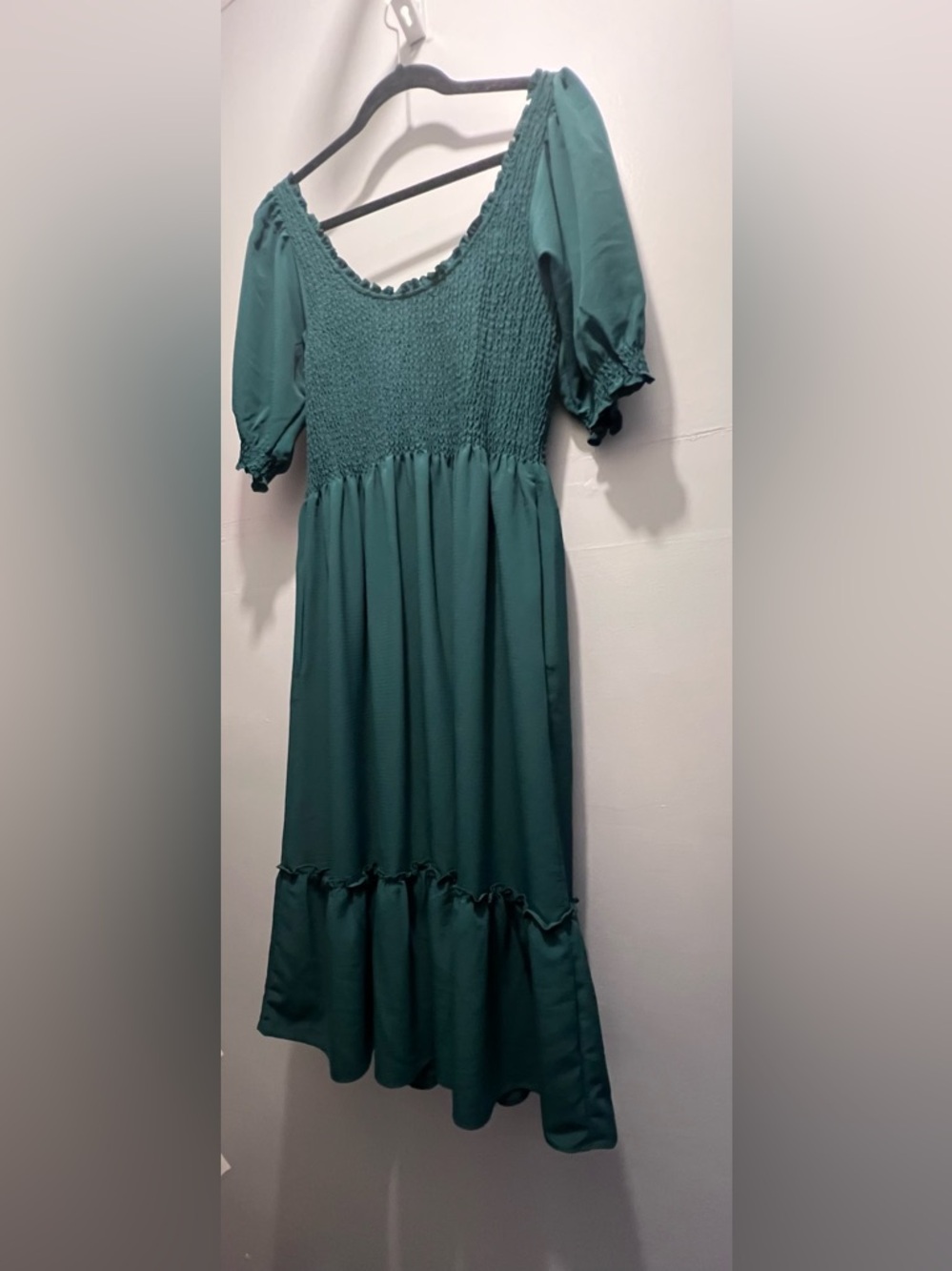 Hill House Louisa Nap Dress Smocked Midi Dress with Puff Sleeves - Picture 3 of 5